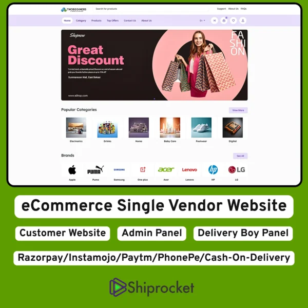 eCommerce Single Vendor Website Development