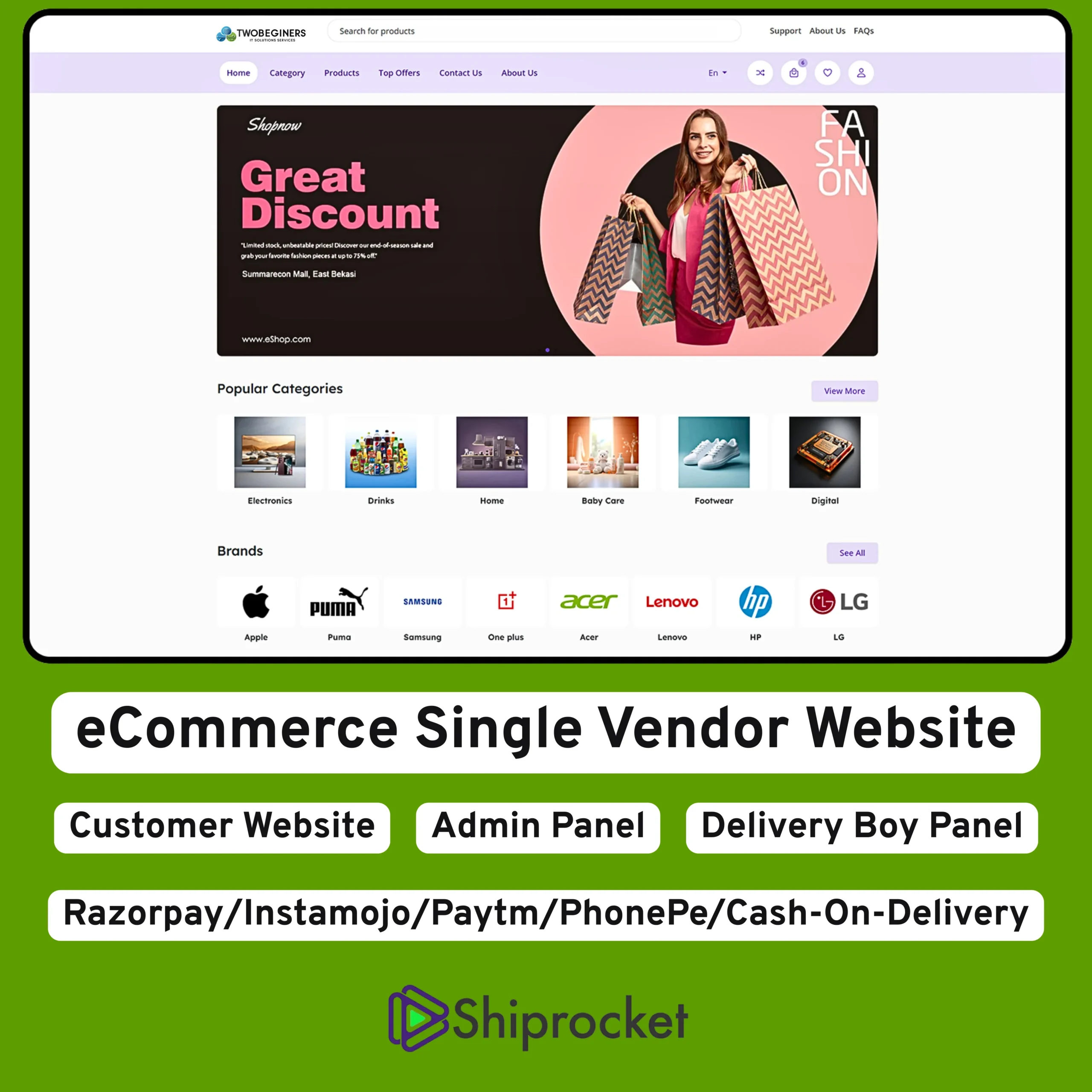 eCommerce Single Vendor Website Development
