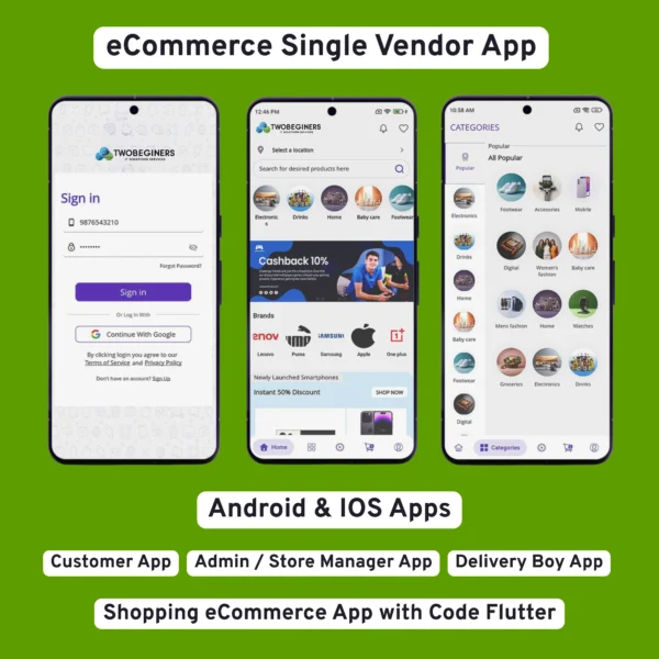 Single Vendor eCommerce App Flutter Mobile App Development