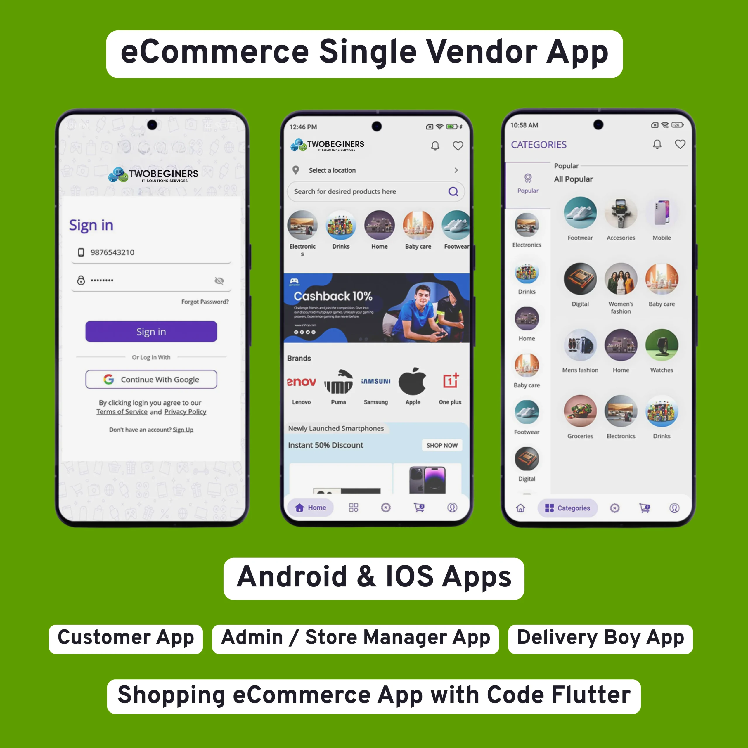 Single Vendor eCommerce App Flutter Mobile App Development